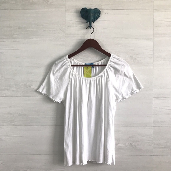 fresh produce Tops - Fresh Produce Lettuce Hem Short Sleeve Top